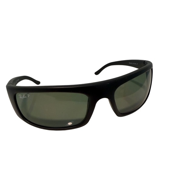 Ray-Ban RB 4053 601-S/9A Matte Black Polarized Wrap Sunglasses Made in Italy